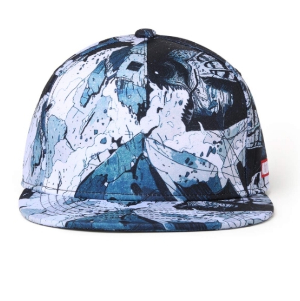 Multi colored snapback flat bill hat